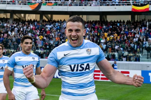 Edinburgh winger Emiliano Boffelli scored Argentina's match-winning try. (Photo by Pablo Gasparini/AFP via Getty Images)