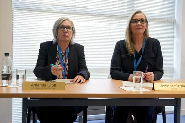 Amanda Croft, interim chief executive of NHS Forth Valley, and Janie McCusker, chair of NHS Forth Valley, ahead of the the public session. Picture: Andrew Milligan/PA Wire