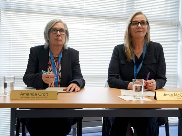 Amanda Croft, interim chief executive of NHS Forth Valley, and Janie McCusker, chair of NHS Forth Valley, ahead of the the public session. Picture: Andrew Milligan/PA Wire