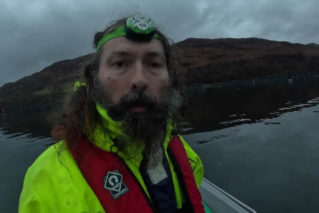 Abolish Salmon Farming founder Jamie Moyes, a former fish farm worker who lives near Bakkafrost's West Strome salmon farm, has been out filming with drones and underwater camera equipment at the site