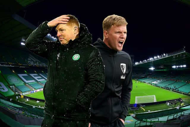 Eddie Howe (right) has been linked with succeeding Neil Lennon as Celtic boss
