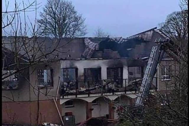 The clubhouse at Uphall Golf Club was left gutted by a fire in mid-February. Picture: Lisa Ferguson.