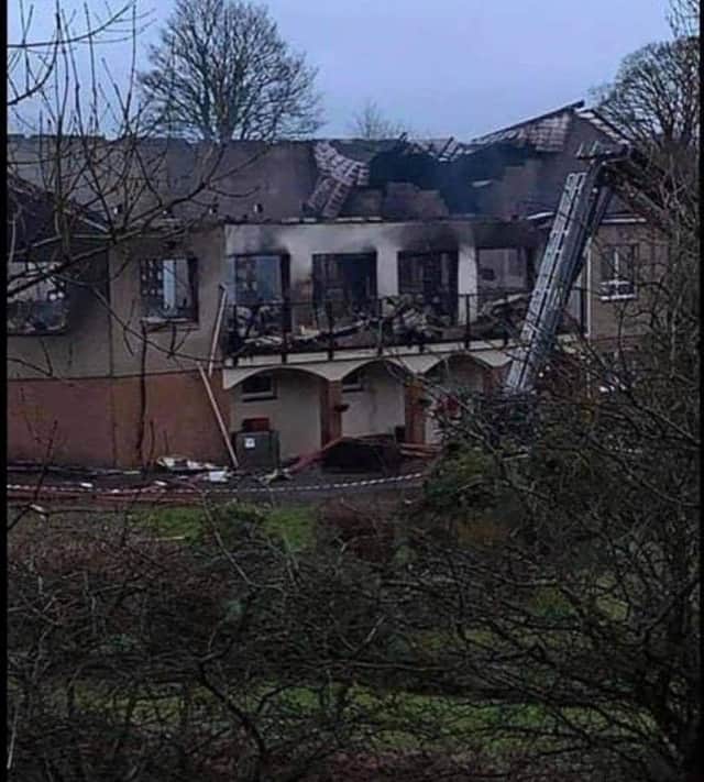 The clubhouse at Uphall Golf Club was left gutted by a fire in mid-February. Picture: Lisa Ferguson.