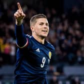 Scotland's Lyndon Dykes celebrates making it 1-0 during the World Cup qualifier win over Moldova at Hampden Park. The Scots struggled to break down the bottom seeds. (Photo by Ross Parker / SNS Group)