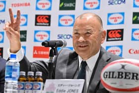 Eddie Jones speaks at a press conference after being named as Japan rugby head coach in Tokyo on December 14, 2023. (Photo by KAZUHIRO NOGI/AFP via Getty Images)