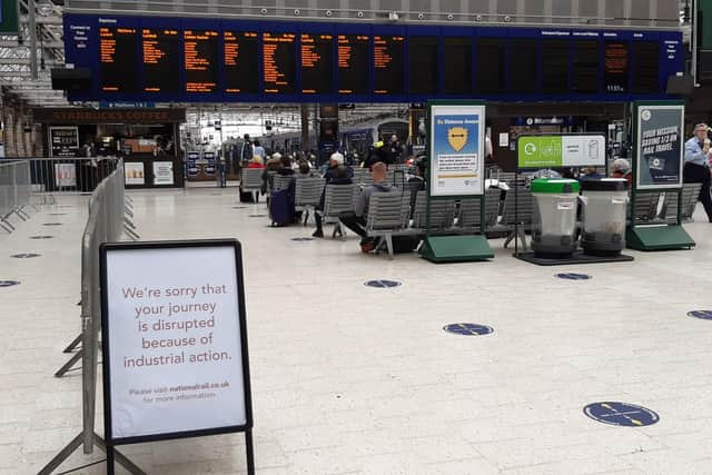 Only about 100 trains operated from Glasgow Central on Tuesday compared to nearly 1,000 normally. Picture: The Scotsman