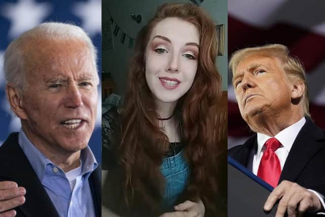 Joe Biden, Miss Punny Pennie and Donald Trump picture: supplied