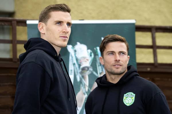 Paul Hanlon, left, and Lewis Stevenson have played more than 1100 games combined for the Easter Road club.