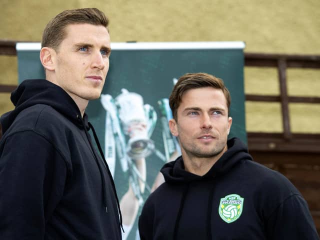 Paul Hanlon, left, and Lewis Stevenson have played more than 1100 games combined for the Easter Road club.