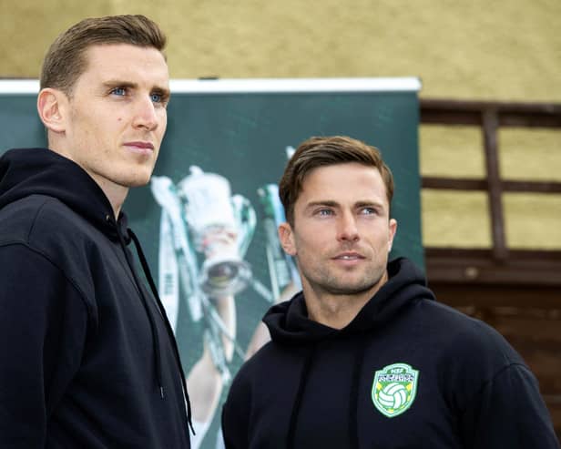 Paul Hanlon, left, and Lewis Stevenson have played more than 1100 games combined for the Easter Road club.