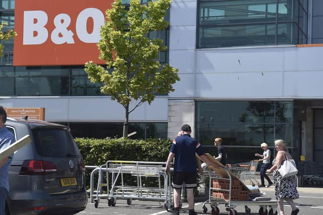 Shoppers returning to a B&Q branch in Scotland during summer 2020 following the initial lockdown as stores were classified as essential. Picture: Lisa Ferguson