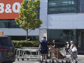 Shoppers returning to a B&Q branch in Scotland during summer 2020 following the initial lockdown as stores were classified as essential. Picture: Lisa Ferguson