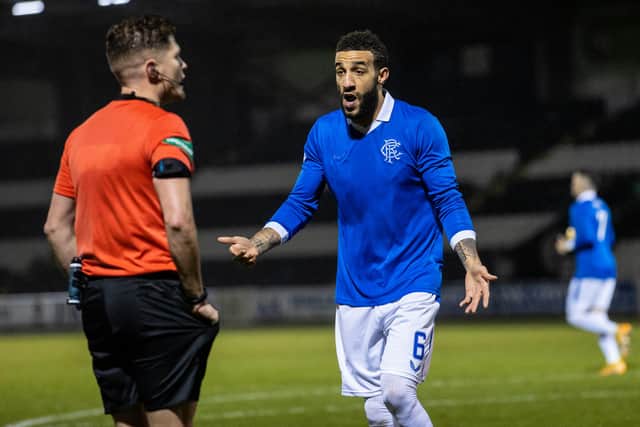 PAISLEY, SCOTLAND - DECEMBER 16: Rangers Connor Goldson during a Betfred Cup quarter final match between St Mirren and Rangers at the SMISA Stadium, on December 16, 2020, in Paisley, Scotland. (Photo by Craig Williamson/SNS Group via Getty Images)
