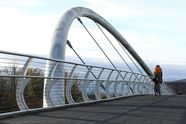 The Clyde "smartbridge" in Dalmarnock, which carries power and telecommunications cables. Picture: Markus Stitz