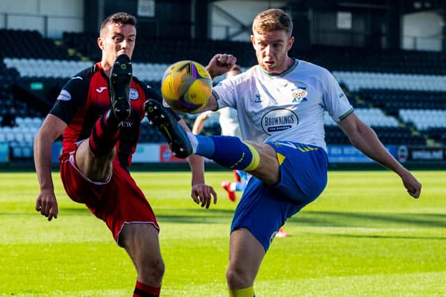 Joe Shaughnessey and Stuart Findlay battle for possession during a match between St Mirren and Kilmarnock earlier in the season. Picture: SNS