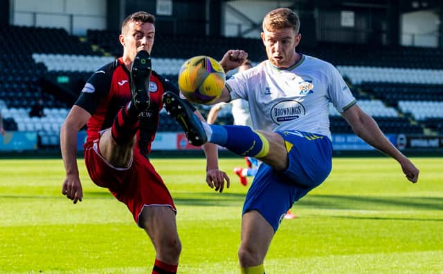 Joe Shaughnessey and Stuart Findlay battle for possession during a match between St Mirren and Kilmarnock earlier in the season. Picture: SNS