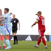 Ryan Christie of Scotland celebrates scoring his team's first goal against Gibraltar.