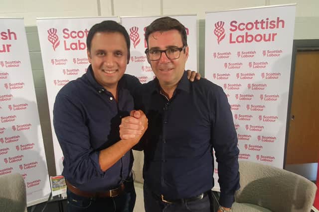 Scottish Labour leader Anas Sarwar and mayor of Manchester Andy Burnham (Photo: John Devlin).