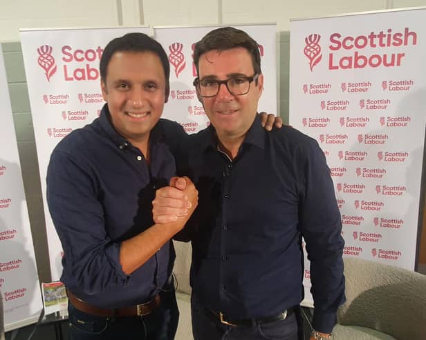 Scottish Labour leader Anas Sarwar and mayor of Manchester Andy Burnham (Photo: John Devlin).