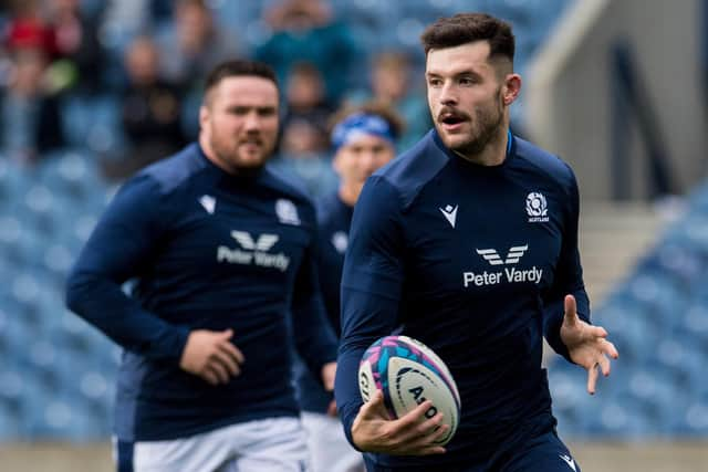 Blair Kinghorn trains at BT Murrayfield ahead of Scotland's opening autumn Test against Australia.  (Photo by Ross Parker / SNS Group)