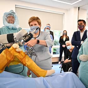 First Minister of Scotland Nicola Sturgeon and health secretary Humza Yousaf visited the Golden Jubilee National Hospital in Clydebank, near Glasgow together last week. Picture: PA