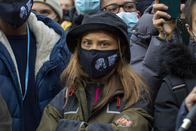 Greta Thunberg attends a Youth Climate Activist Rally this afternoon in Festival Park, Glasgow. Picture: Lisa Ferguson





LEADERS OF AROUND THE WORLD GATHER AT COP26 IN GLASGOW TO DISCUSS CLIMATE CHANGE