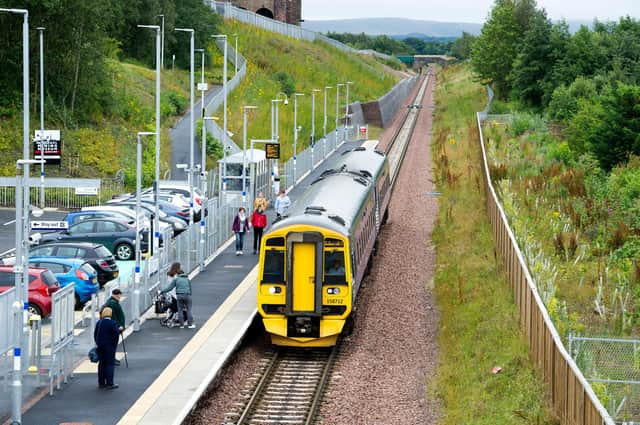 A train bound for Edinburgh Waverley pulls into Newtongrange Station (Picture: Ian Rutherford)