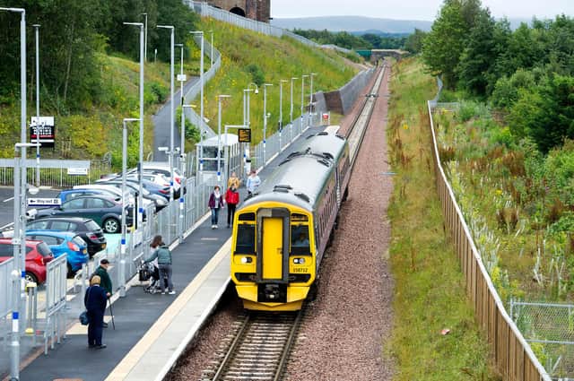 A train bound for Edinburgh Waverley pulls into Newtongrange Station (Picture: Ian Rutherford)