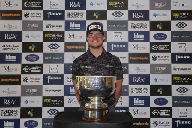 Newcastle-based Rhys Thompson created history when his Downfield Masters win saw him become the first player to win back-to-back on the Tartan Pro Tour after also landing the Dundonald Links Classic in his previous outing. He's since made it three triumphs on the trot. Picture: Tartan Pro Tour