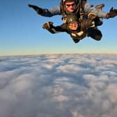 Abby McDonald took on a tandem freefall parachute jump at Strathallan Airfield.