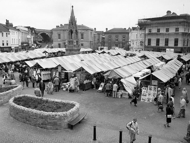 Back to 1990 when the market was bustling, full of stalls and shoppers.