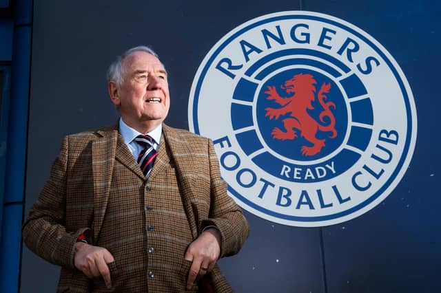 Comedian and avid Rangers fan Andy Cameron at Ibrox. Picture: John Devlin