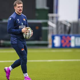 Darcy Graham during an Edinburgh Rugby training session at Hive Stadium ahead of the Challenge Cup tie against Castres. (Photo by Ewan Bootman / SNS Group)