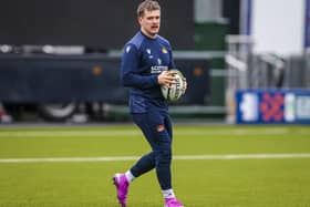 Darcy Graham during an Edinburgh Rugby training session at Hive Stadium ahead of the Challenge Cup tie against Castres. (Photo by Ewan Bootman / SNS Group)