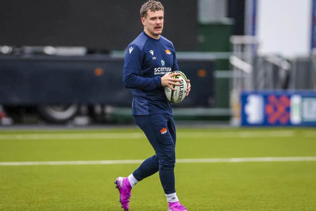Darcy Graham during an Edinburgh Rugby training session at Hive Stadium ahead of the Challenge Cup tie against Castres. (Photo by Ewan Bootman / SNS Group)