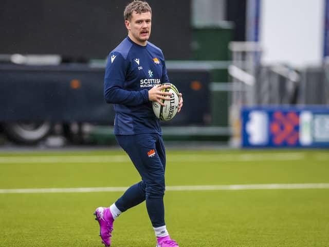 Darcy Graham during an Edinburgh Rugby training session at Hive Stadium ahead of the Challenge Cup tie against Castres. (Photo by Ewan Bootman / SNS Group)