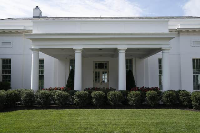 A view of the West Wing of the White House on the morning that President Joe Biden tested positive for COVID-19, Thursday, July 21, 2022, in Washington. (AP Photo/Evan Vucci)