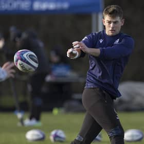 Glasgow Warriors fly-half Ross Thompson during a Scotland training session at Oriam. (Photo by Craig Williamson / SNS Group)