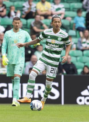 Celtic manager Ange Postecoglou refused to place any timescale on Yosuke Ideguchi's return from a leg wound. (Photo by Rob Casey / SNS Group)