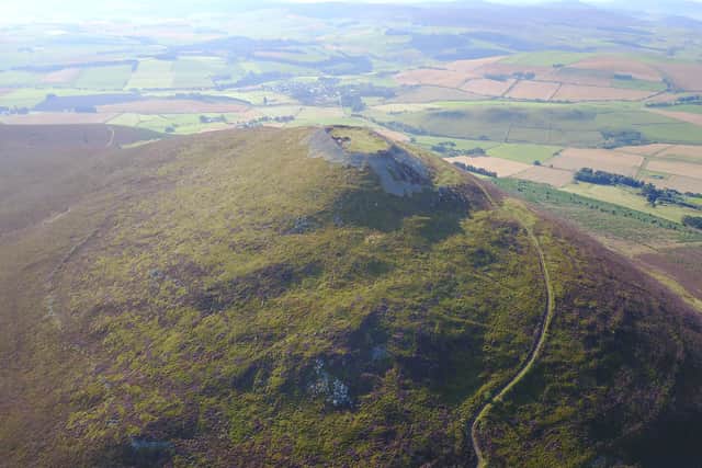 The commanding summit of the Tap O Noth which is now believed to have been home to the largest Pictish settlement and some 4,000 people. PIC: Aberdeen University.