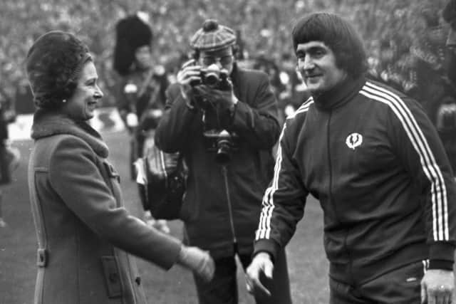 About to introduce the team to the Queen before the 1976 Calcutta Cup.