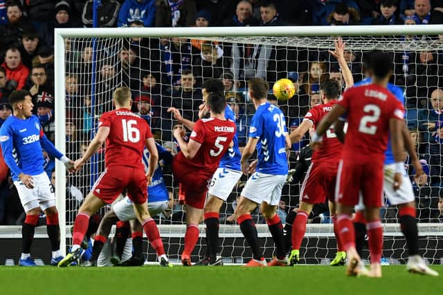 Scott McKenna winner for Aberdeen against Rangers at Ibrox in December 2018 he says provided him with his favourite moment in the the colours of the Pittodrie club. (Photo by Craig Williamson/SNS Group).