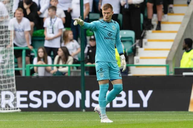 Young Hibs goalkeeper Max Boruc made his debut in the European match against Inter Club d'Escaldes.