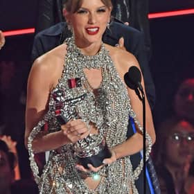 Taylor Swift accepts the award for video of the year for "All Too Well" (10 Minute Version) (Taylor's Version) on stage at the MTV Video Music Awards 2022 held at the Prudential Center in Newark, New Jersey. Picture date: Sunday August 28, 2022.