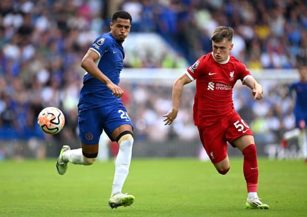 Ben Doak in action for Liverpool against Chelsea in the Premier League on August 13. (Photo by Shaun Botterill/Getty Images)