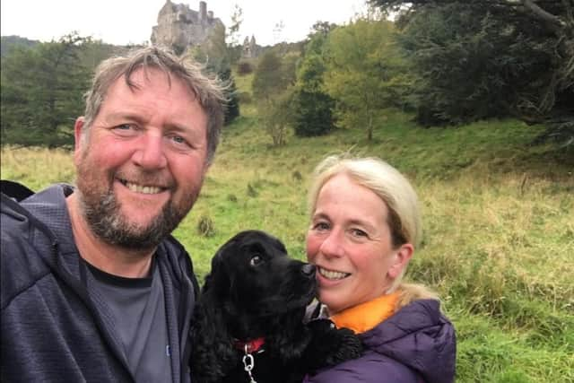 Rosie with her loving parents Tim and Janie