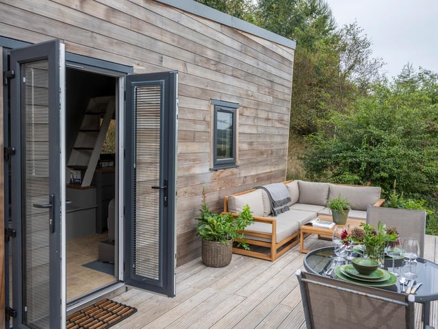 The outdoor area is perfect for al fresco food and drinks.