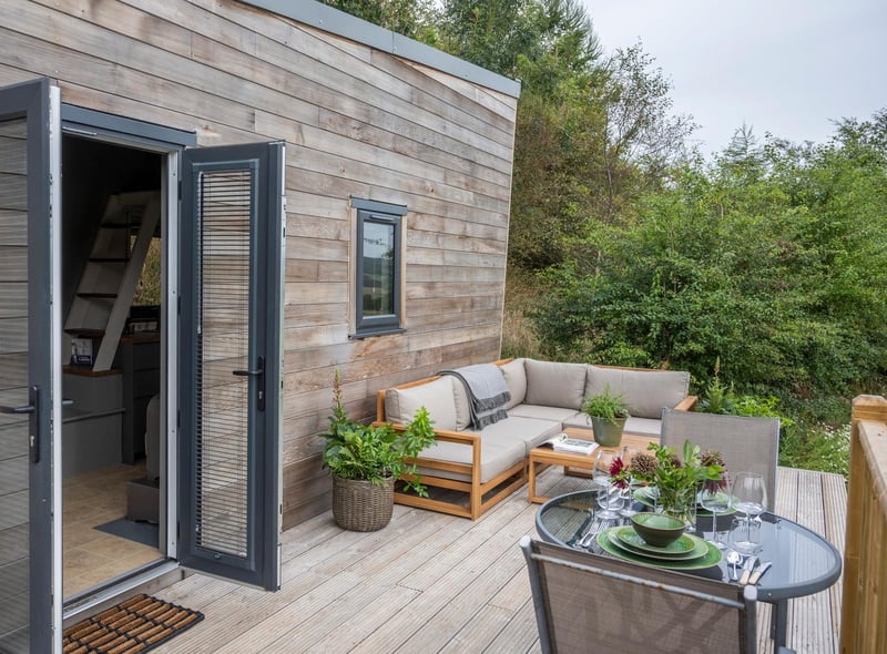 The outdoor area is perfect for al fresco food and drinks.