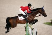 Jessica Springsteen of the US aboard Don Juan Van De Donkhoeve during the Olympic Jumping Team Final at the Equestrian Park. Picture: Mike Egerton/PA Wire