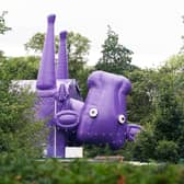 Underbelly's big purple cow venue. Always upside down.